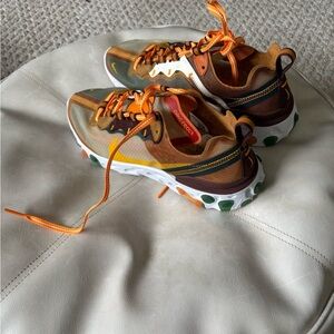 2019 Nike React Element 87 Ivory Orange Women's 5.5